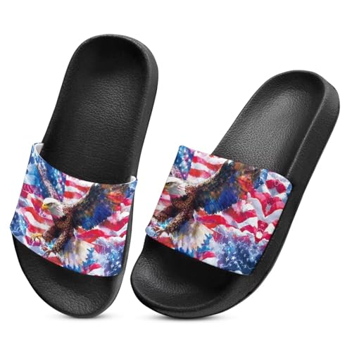 Image of Boy & Girls Slide Sandals Kids Shower Shoes Non Slip Summer Slippers Beach Sandals