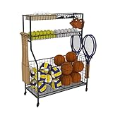 Lhysn Garage Sports Equipment Organizer Ball Storage Rack Black Garage Organizer with Baskets and...