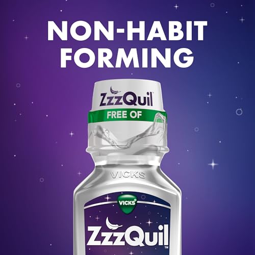 zzzquil nighttime sleep aid liquid free of alcohol amp artificial dyes 50 mg diphenhydramine hcl no1 sleep aid brand fall asleep fast non-habit forming soothing berry flavor 12 fl oz