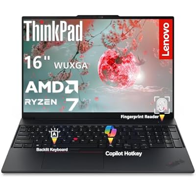 Lenovo ThinkPad E16 Gen 2 Laptop, 8-Core AMD Ryzen 7 7735HS, 32GB DDR5 RAM, 1TB PCIe SSD, 16" WUXGA Display, WiFi 6E, Backlit Keyboard, Fingerprint Reader, Windows 11 Pro, Business Laptop