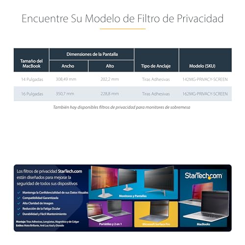 Filtro de privacidad premium dorado StarTech para MacBook Pro 16in 4