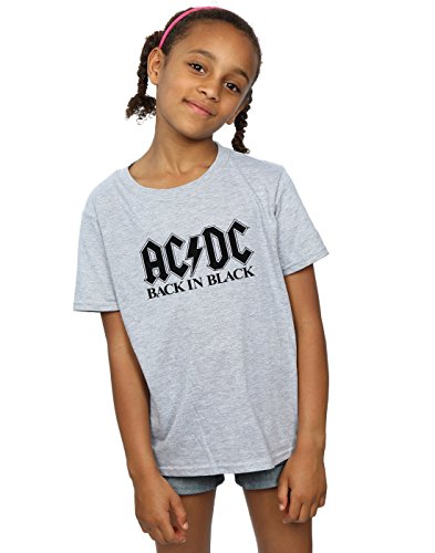 AC/DC Girls Back in Black Logo T-Shirt 12-13 Years Sport Grey