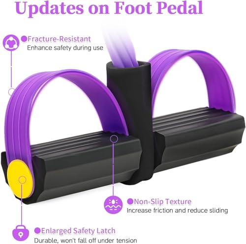 Image of Heavy Duty 4-Tube Tummy Trimmer Pedal Exerciser - Pull Reducer Resistance Band for Men & Women | Equipment for Belly Fat Loss, Waist Slimming & Full Body Workout (Multicolor) (2)