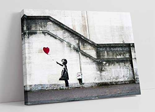 CANVAS WALL ART BANKSY BALLOON GIRL GRAFFITI 30MM DEEP FRAME