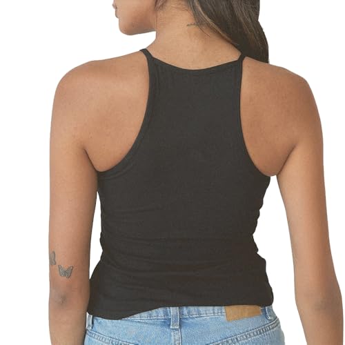 Klassy Network Solid High Neck Brami Tank-Top for Women - Built-in Bra Racerback Full Length Tank with Straps3