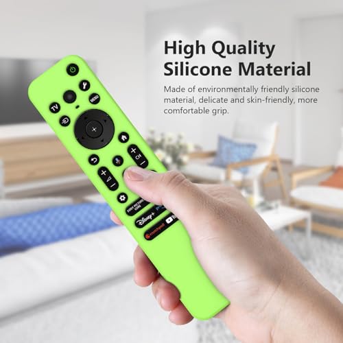 Image of Silicone Cover Case Compatible with Sony Bravia Smart Tv 2023 2024 2025 Voice Remote RMF-TX910U (Luminious Green) [Remote NOT Included]