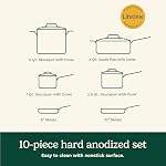 Ensemble de 10 pièces de casseroles et poêles antiadhésives Cuisinart, poignées Cool Grip, noir (DSA-10PIC)