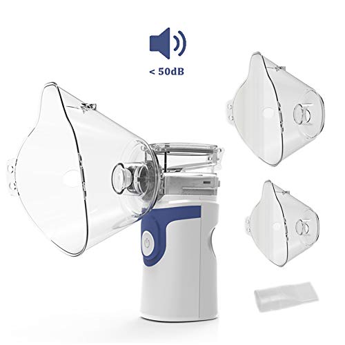 TZLong Aerosol Portatile Silenziosi per Adulti Bambino,Nebulizzatore Aerosol con Maschera y Ugello di Aspirazione, Aerosol Apparecchio Mini per la Tosse Fredda Dell'asma Polmonare Albuterol