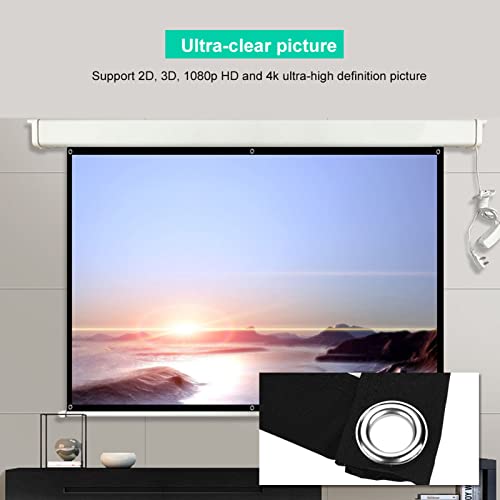 Jaerb Projection Screen 16:9 HD Projector Screen with 6 Hook Foldable Anti Crease Portable Projector Movies Screens Projector Screen Curtains for Movie Home Theater (100in)