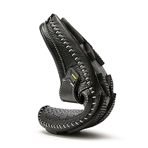 Men's Slip On Mules Clog Slippers Hollow Leather Backless Casual Loafers Dress Shoes for Walking Indoor Outdoor Non-Slip Soles Hand Stitched Breathable Comfortable Lightweight Soft4