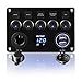KAOLALI Interrupteur à Bascule 5 Gang LED ON-OFF Marine Panneau D'allumage Étanche IP65 Double Chargeur USB Prise Allume-Cigare 12V 24V pour Bateau Camping-Car Camion Remorque Yacht (Bleu)