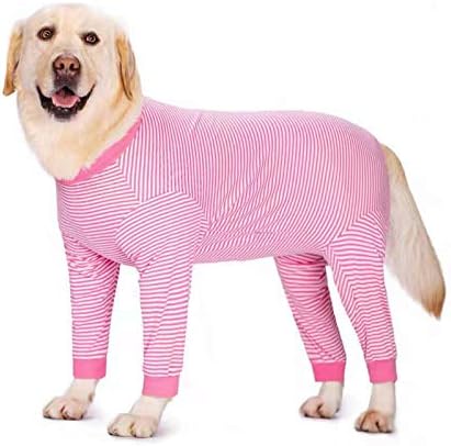 Yeapeeto Dog Onesie Surgery Recovery Suit for Large Medium Bodysuit Dogs Pajamas PJS Full Body for Shedding, Allergy, Anti Licking, Wound Protection, Cone Alternative (XL, Pink)