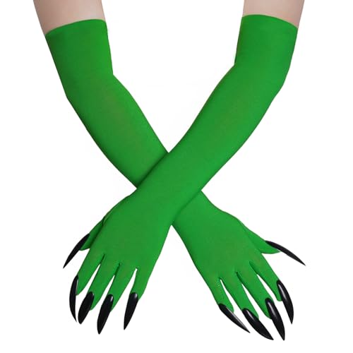 YKYUASD Halloween Cat Claw Gloves Paw Gloves Long Nail Fingernails Halloween Prop for Women Man Cosplay Costume