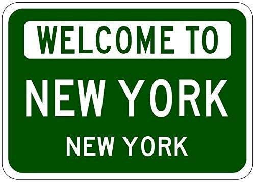 Lilyanaen New Metal Sign Aluminum Sign New York USA Welcome to City 12" x 8"