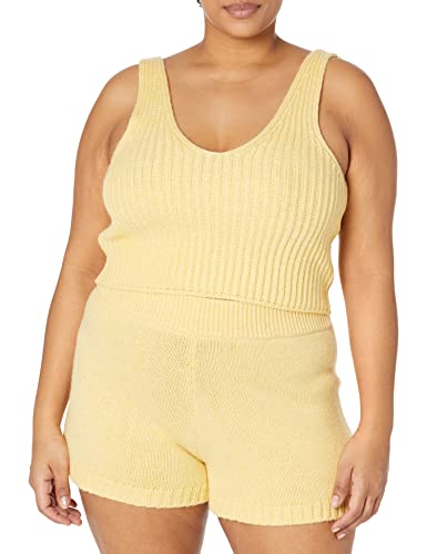Image of The Drop Womens Sylvie Cotton Blend V-Neck Cropped Sweater Tank