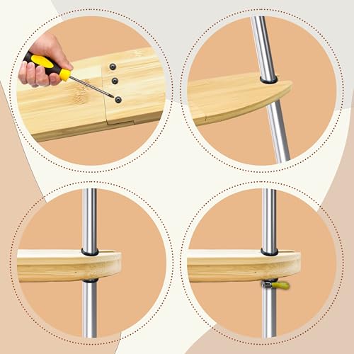 Image of High Chair Footrest High Chair Adjustable Foot Rest Baby Wooden Bamboo Board Equipped with Suitable Rubber Rings. Adjustable Clip. Suitable for Various Baby Footrests