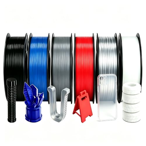 TPU 3D Printer Filament Bundle 1.75mm Filajoy3D Multicolor 3D Printing Filament 6 Pack 250g Dimensional Accuracy +/- 0.0