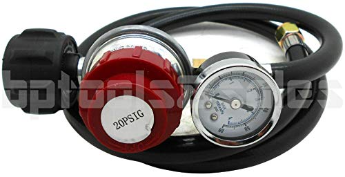 4 FT BBQ Hose & HIGH Pressure 20 PSI Adjustable LP Propane Regulator