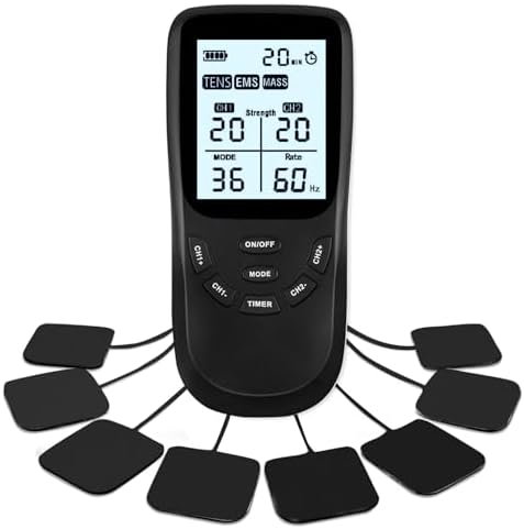 Électrostimulateur musculaire 3en1: TENS/EMS/Massage,Appareil Por...