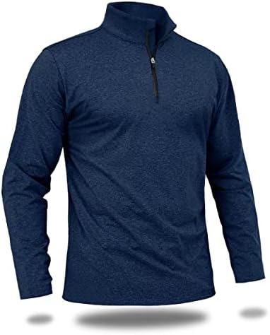 Boladeci Mens Pullover Sweaters Premium Fleece Lined Thermal Long Sleeve Moisture Wicking Golf Fall Winter Spring Running Sweatshirts Blue 2XL
