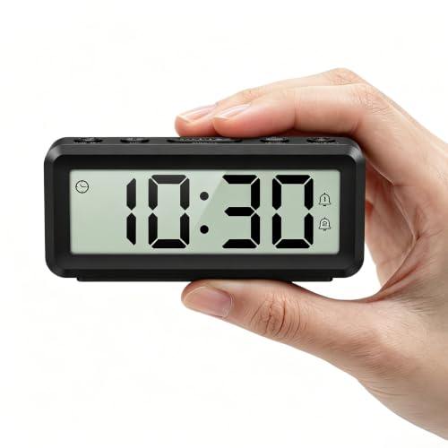 PENTASPI Battery Operated Small Digital Clock, Cordless, Dual Alarms&Snooze product photo
