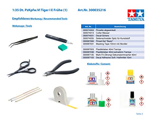 Tamiya TAM35216 35216 1/35 Ger. Tiger I Early Production Tank Plastic Model Kit thumb #3