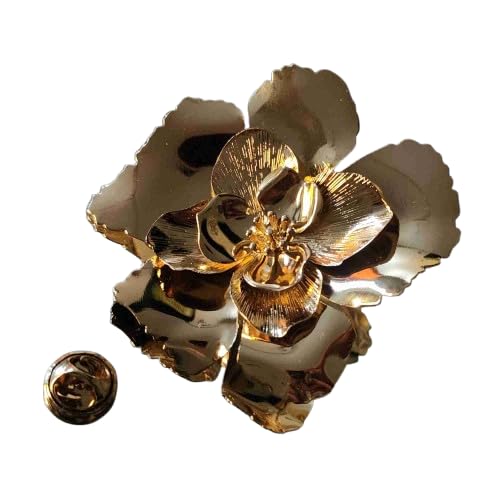 Neertara Luxury Metal Brooch Pin No-Sew Easy Brooch Button – Reusable Style Enhancer for Effortless Fashion for Women/Girl/Men (Golden)