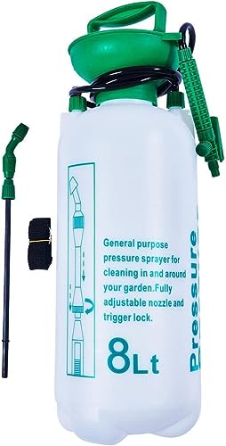 8L Pump Action Garden Pressure Sprayer Bottle For Plant Care Killer Fence Water Weed Killer Sprayer Pump for Fertiliser, Pesticides, Fungicides, Cleaning Water Spray Bottles - (8 Litre)