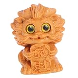 Sculpture de dragon de jardin : en bois soigneusement sculpté est de forme merveilleuse et délicat dans chaque détail de sculpture, figurine en bois sculptée