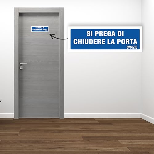 Pubblimania 4 selbstklebende Etiketten zum Schließen der Tür, aus flexiblem PVC (Cm14,5 x 5)