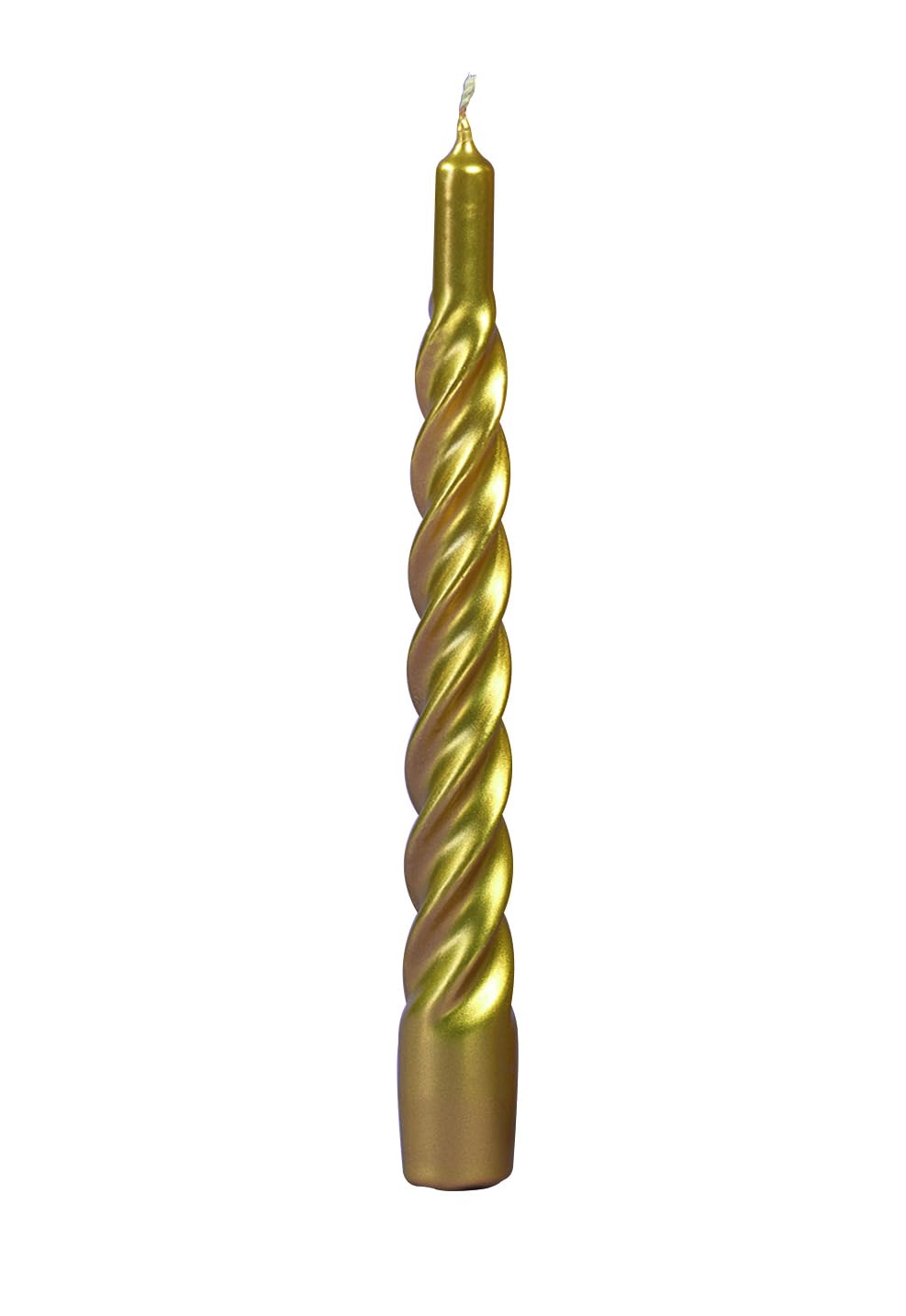 Cereria di Giorgio Risthò Lacquered Tortiglione Candles, Paraffin Wax, Gold, 2.2 x 2.2 x 21 cm, 3 Pieces