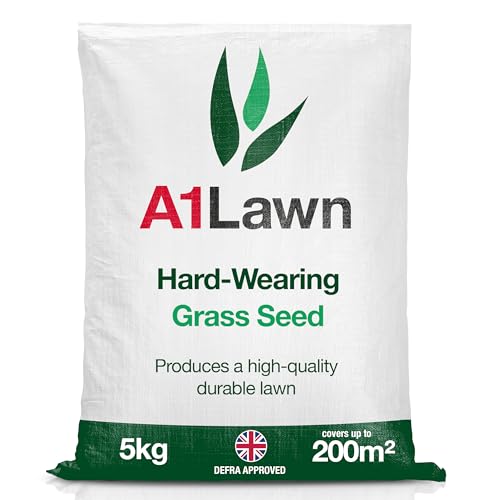 A1 Lawn, Hard Wearing Grass Seed - Durable & Fast Growing Lawn, Pet & Child Friendly, DEFRA Certified, 5kg