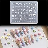 NAIL CHARMS SILIKONFORM 3D GEL NAIL ART CHARMS NÄGEL SILIKONFORMEN HERZ STERN NAGEL SCHMUCK GIESSFORMEN DIY NAIL DESIGN ZUBEHÖR