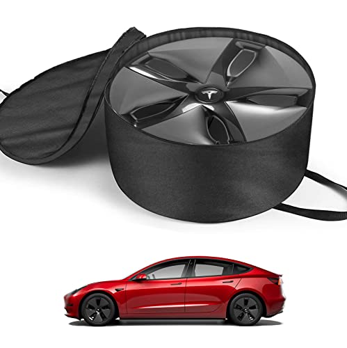 Tesla Model 3 and Model Y Aero Wheel Covers and Windshield Sunshade