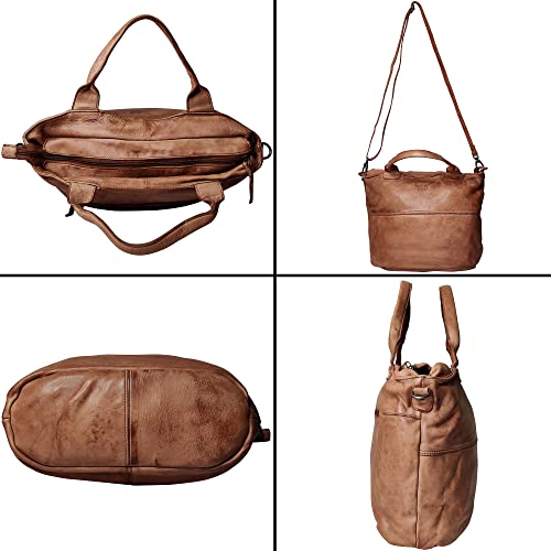 Image of Mothers Day Gifts Leather Tote Bag for Women - Leather Shoulder Bag Hobo Crossbody Travel Handbag Ladies Purse Office Satchel
