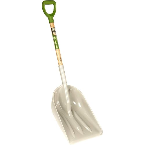 AMES 46-Inch Poly Scoop with Hardwood Handle and Ergonomic D-Grip, Ideal for Garden Care, Landscaping, Moving Shavings or Grain, Farming Tasks, and Heavy-Duty Yard Work