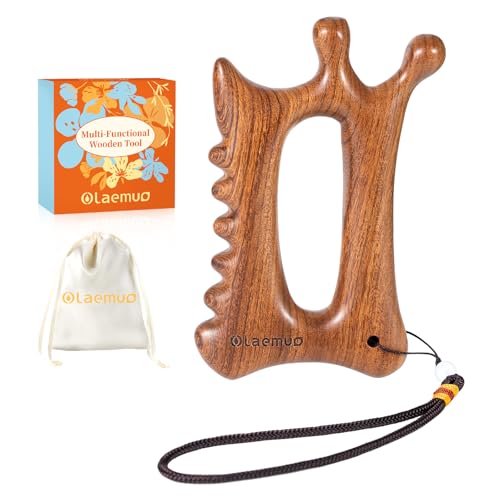 Olaemuo Wooden Gua Sha Tool for Face&Body - 6 in 1 Facial Massager for Lymphatic Drainage - Guasha Body Sculpting Tools Therapy Massage Tool for Cellulite Jaw Lifting Muscle Relief - Skin Care Gifts
