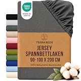 Terra Beds Jersey Spannbettlaken 90x200cm Baumwolle für Matratzen bis 25cm