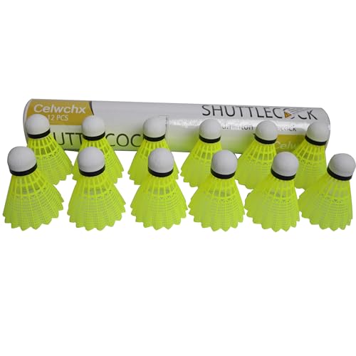 Badminton Shuttlecocks 12-pack Nylon Shuttlecocks Birdies Balls High Speed Badminton Balls with Great Durability Stability Suitable for Indoor Outdoor Sports Training Tube of 12