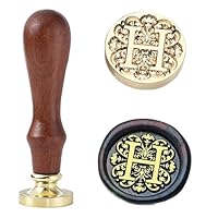 Ychostamp Buchstaben-Wachssiegel-Stempel-Set – Wachsstempel für Initialversiegelung, 25mm/0,98 Zoll Barocker Messingstempel, Alphabetstempel mit Griff (Buchstabe H)