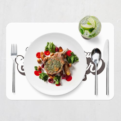 Sets de table souples dessous en liège napperons blancs grand format 39,5x28,5 - 7