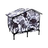 【Protection contre l'humidité】: La base surélevée de l'abri pour chat maintient la maison pour animaux de compagnie hors du sol, évitant ainsi l'humidité et l'eau de pluie de s'infiltrer pour un intérieur sec et confortable qui prolonge la durée d'utilisation