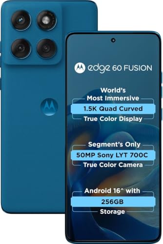Motorola Edge 60 Fusion 5G, Pantone Mykonos Blue, 256 GB, 12 GB R...