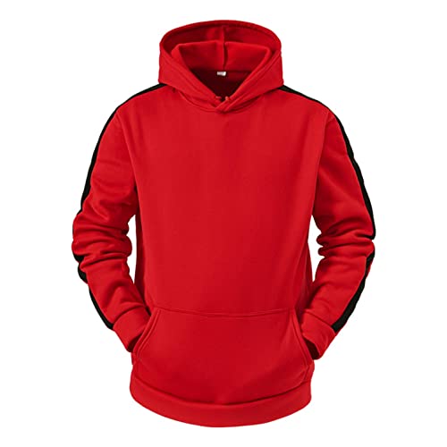 Hoodies for Men Mens Fashion Tops Casual Pullover Sport Athletic Hoodie Plain Long Sleeve Sweatshirts for Men