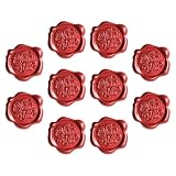 10 Stück Wachssiegelaufkleber Rot, Briefumschlag Siegelaufkleber