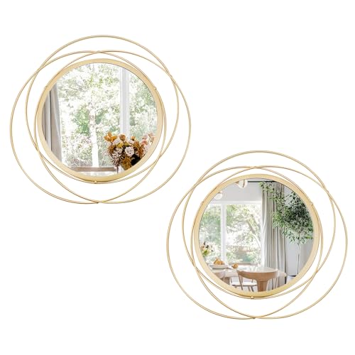 Cityelf 2 Set 13.3'' Gold Circle Mirrors Wall Decor Iron