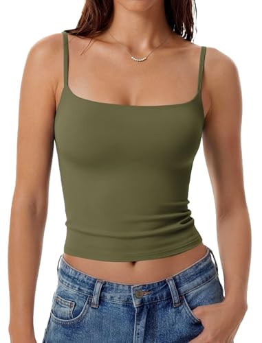 Avidlove Tank Tops for Women Square Neck Spaghetti Strap Double