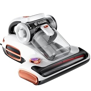 JIGOO T600 Milbensauger mit UV-Licht & Heißluft [700W/15kPa] – 99,9% Allergen-Entfernung, Duftende Negative Ionen, Für Matratzen/Sofas/Teppiche (Leise & Effizient)