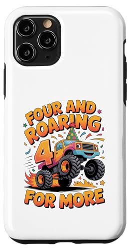 Four and Roaring for More Funny 4th Birthday�g���b�N �X�}�z�P�[�X iPhone 11 Pro �p