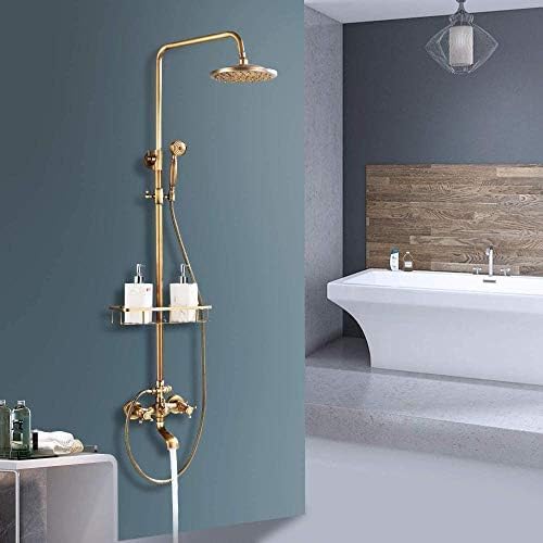 Robinet de baignoire à jet manuel et douche avec étagère de rangement - 4